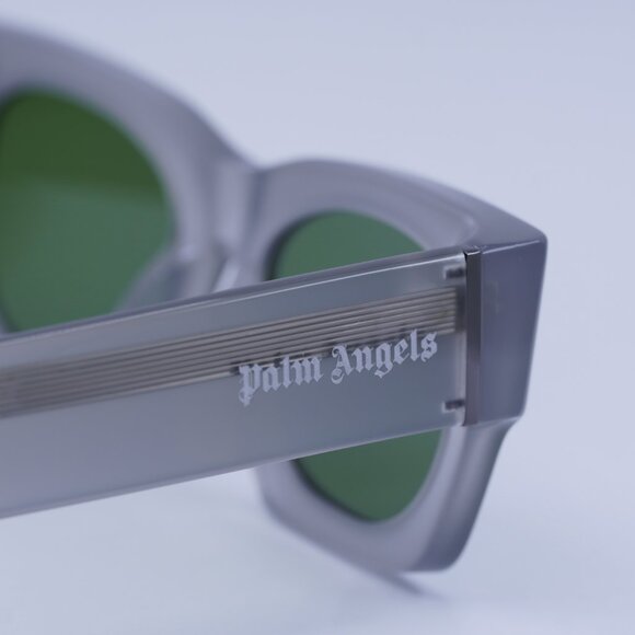 Palm Angels PERI089 BODIE 0955 Sunglasses Grey Square Frame, Green Lenses - Picture 8 of 9